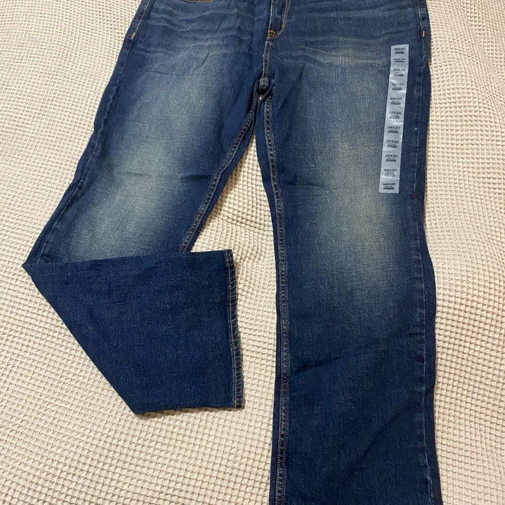 Old Navy Men's Straight Jeans in Dark Blue